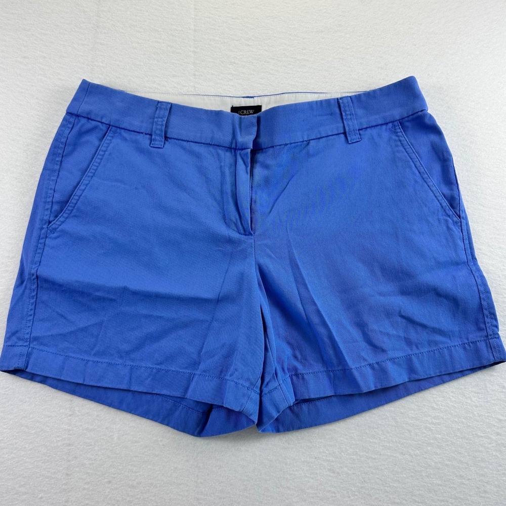 J.Crew Re-Imagined Women Blue Chino Shorts Size 6 Cotton Twill Summer Casual